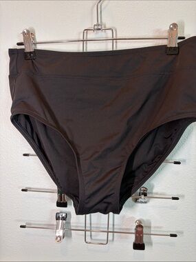 Lands' End Black High-Waist Swim Bottoms